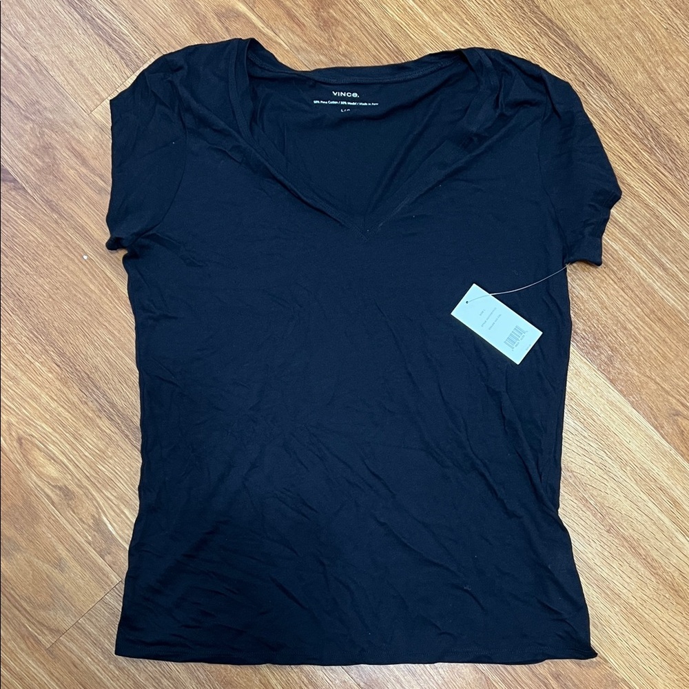 Vince Classic Black Short Sleeve Tee
